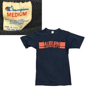 1970s Champion Auburn University Tee T Shirt Single Stitch / Women’s Small *